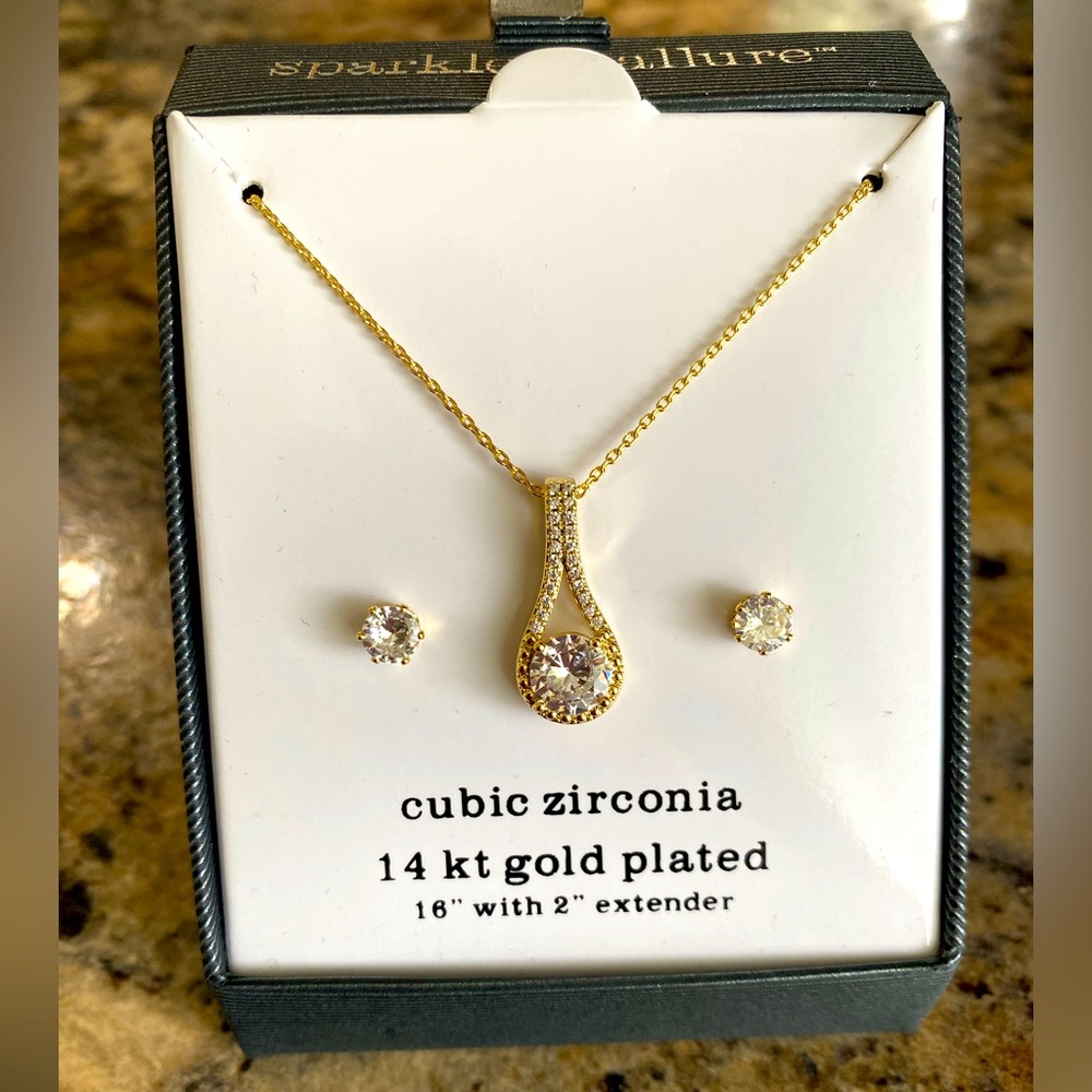 Gold Plated Necklace and Earring Set